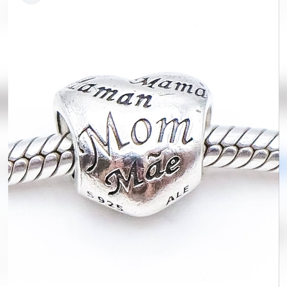 Pandora authentic Mom mother charm moms of the world languages heart sterling - Picture 9 of 9